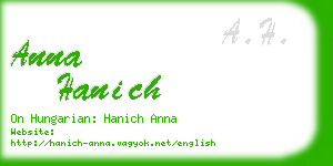 anna hanich business card